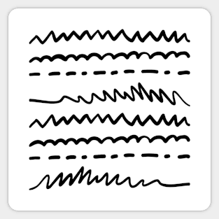 Black and white hand-drawn lines. Sticker